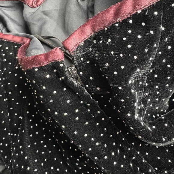 Vintage John Charles Velvet Polka Dot Mermaid Evening Gown Dress Cyprus SMALL - Picture 7 of 9